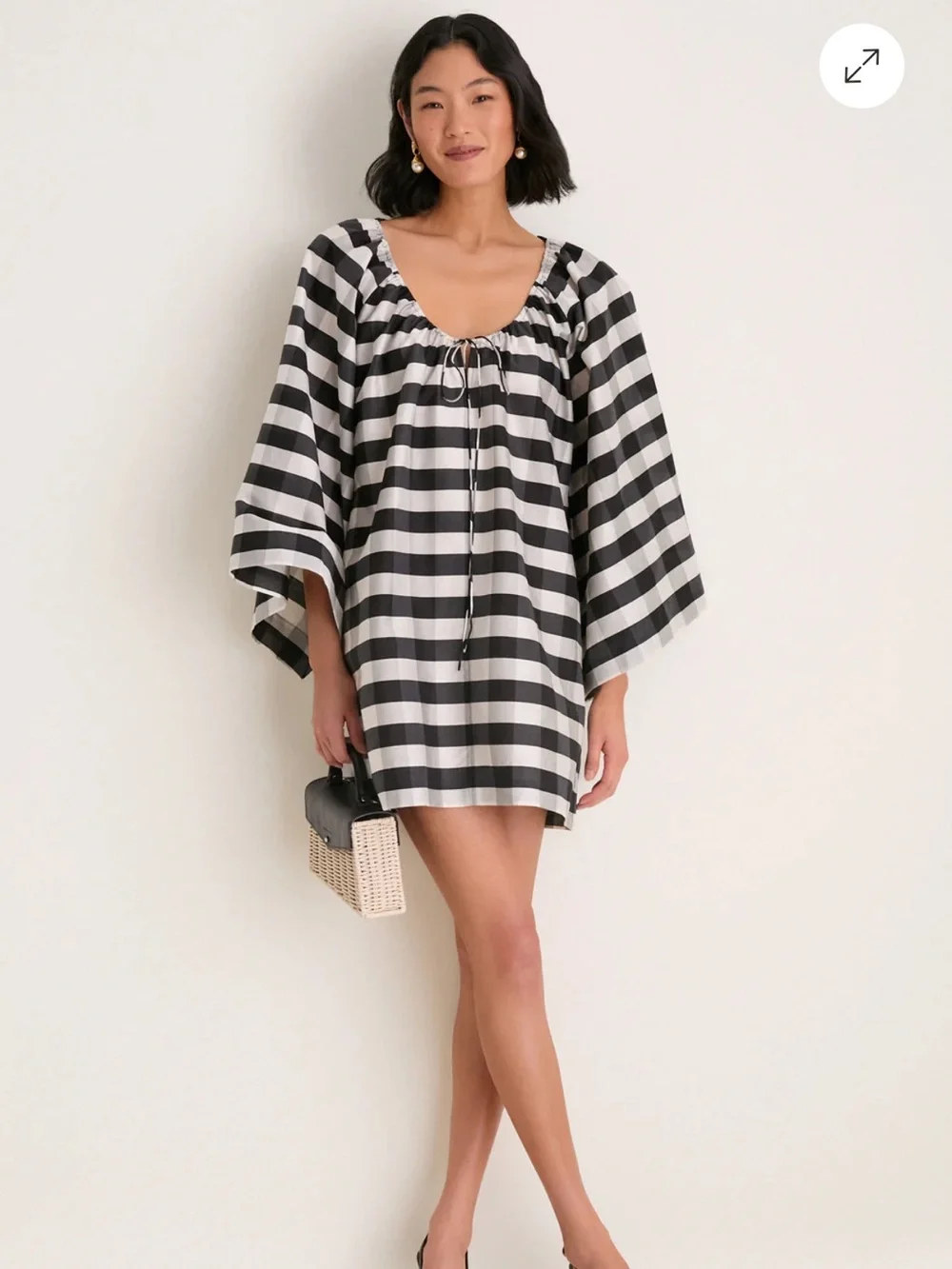 Tuckernuck Midnight Check Claudine Mini Caftan - Picture 6 of 8